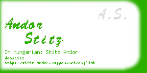 andor stitz business card